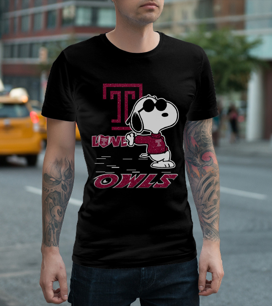 Snoopy Temple Owls Love T Sports T-Shirt