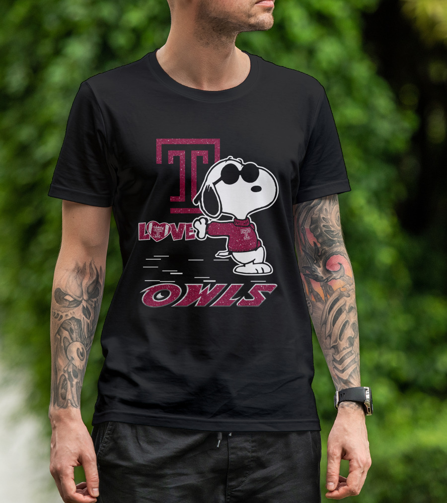 Snoopy Temple Owls Love T Sports T-Shirt