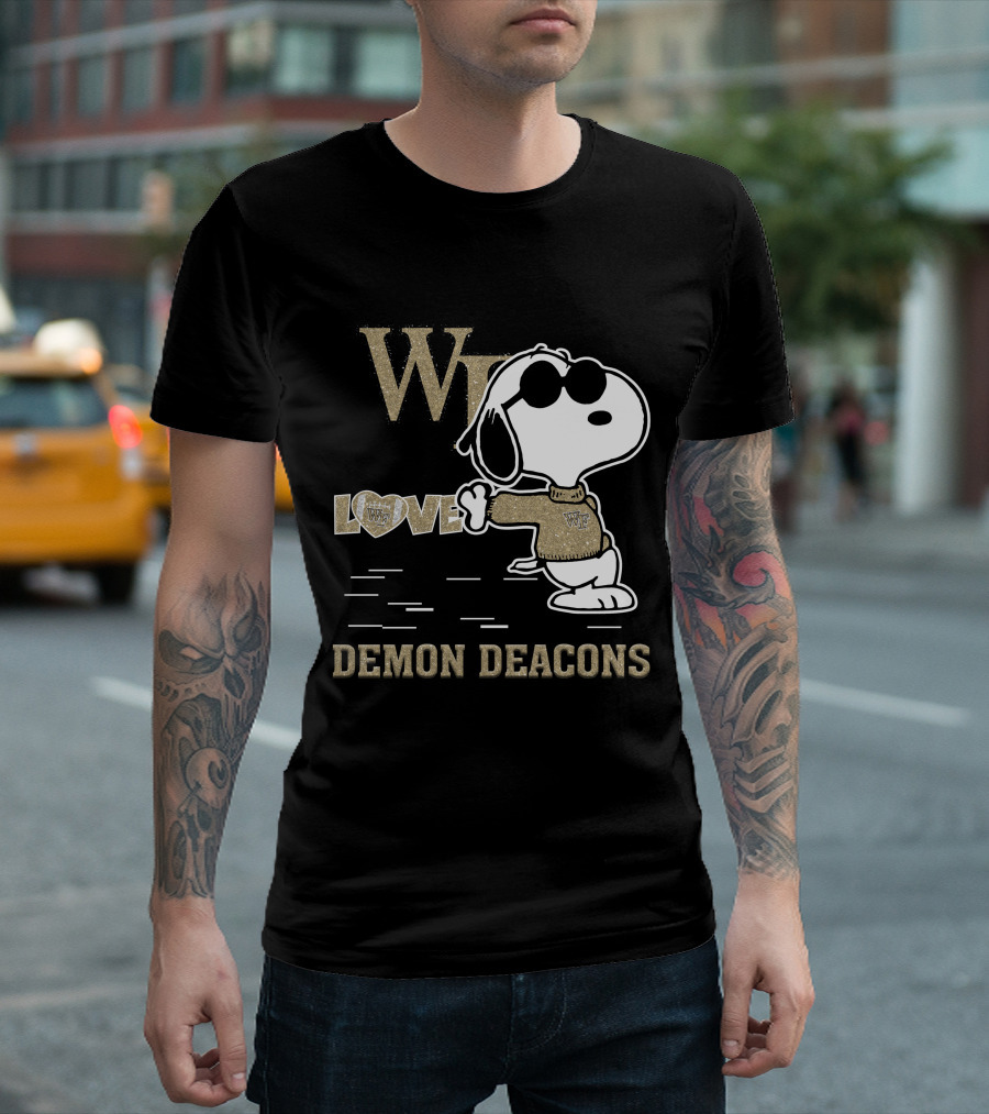 Snoopy Love Wake Forest Demon Deacons WD T-Shirt