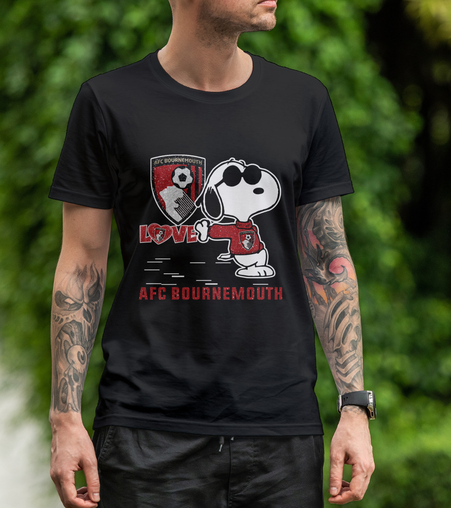 Snoopy Love Afc Bournemouth Football Club T-Shirt
