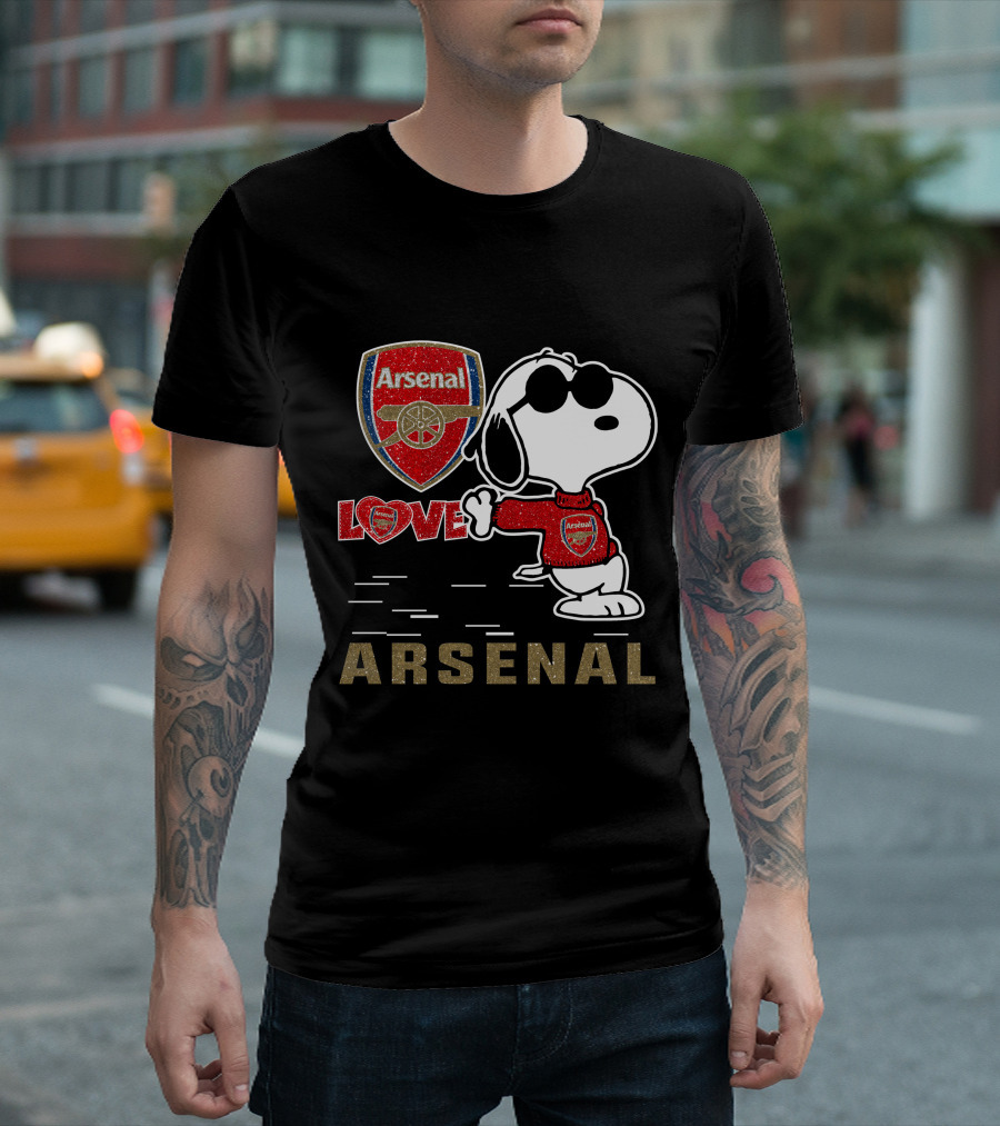 Snoopy Arsenal Love Arsenal Football Club T-Shirt