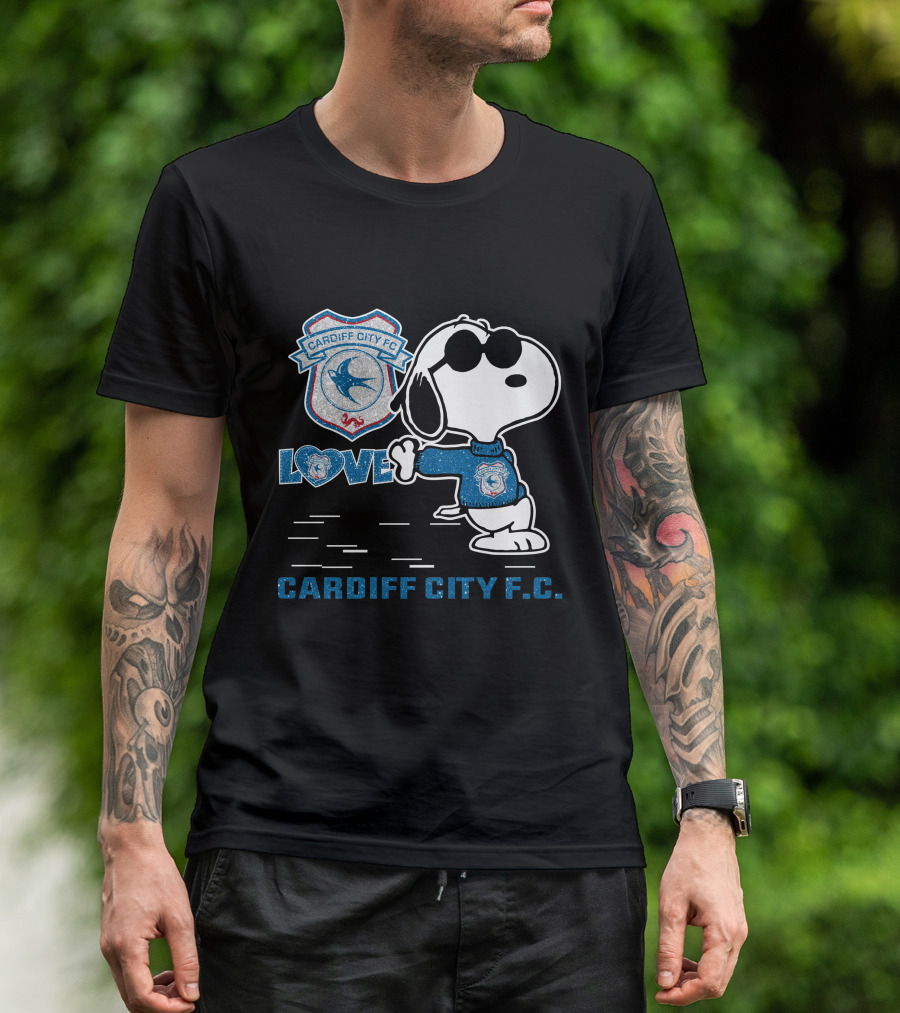 Snoopy Love Cardiff City F.c. T-Shirt