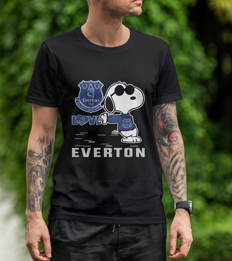 Snoopy Love Everton Fc 1878 Badge And Slogan T-Shirt