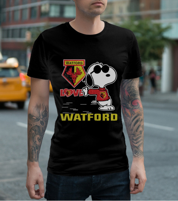 Snoopy Love Watford Fc Football Fan T-Shirt