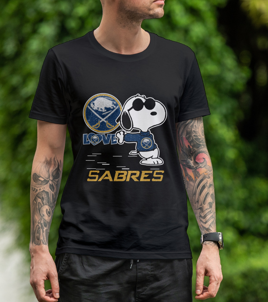 Snoopy Love Buffalo Sabres Hockey T-Shirt