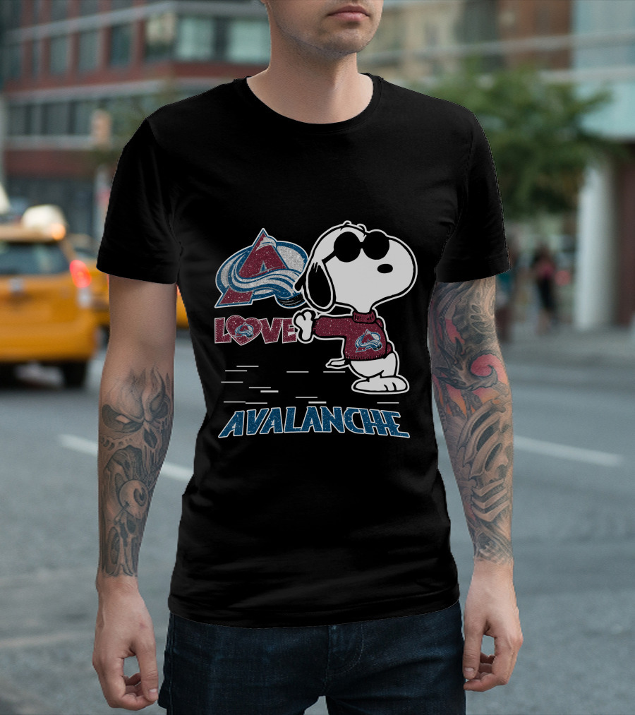 Snoopy Love Colorado Avalanche Peanuts Hockey T-Shirt
