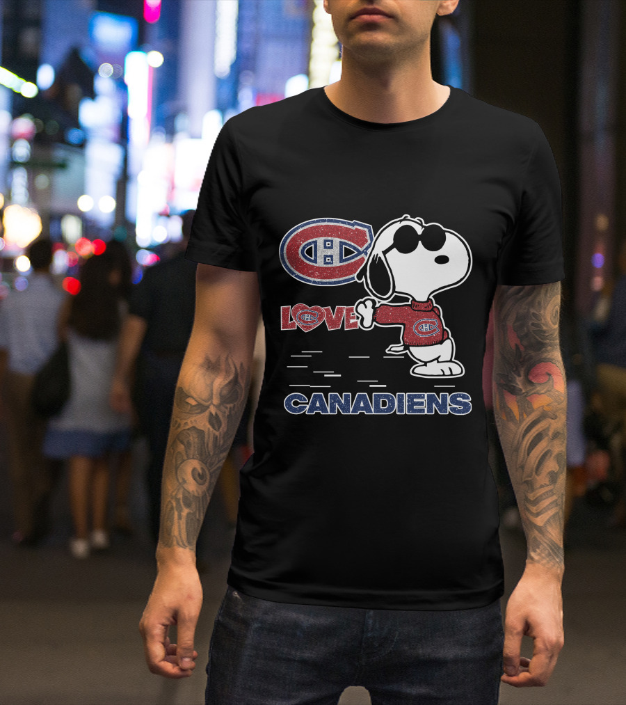 Snoopy Montreal Canadiens Logo Love T-Shirt