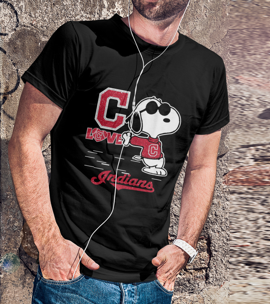 Snoopy C Love Cleveland Indians T-Shirt