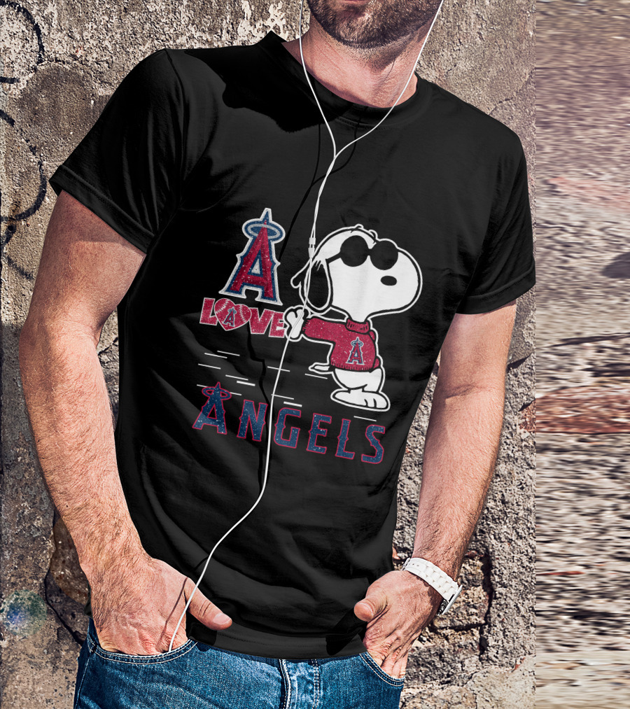 Snoopy Love Los Angeles Angels A Angels T-Shirt
