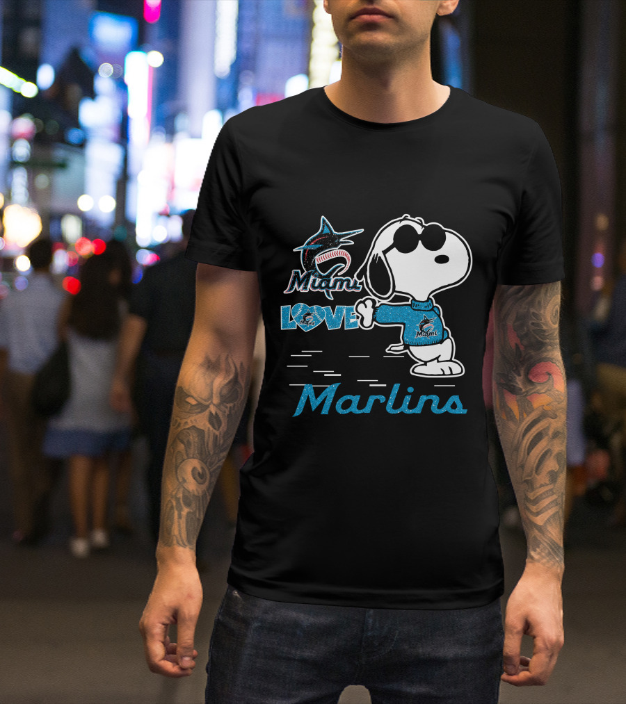 Snoopy Miami Marlins Love T-Shirt