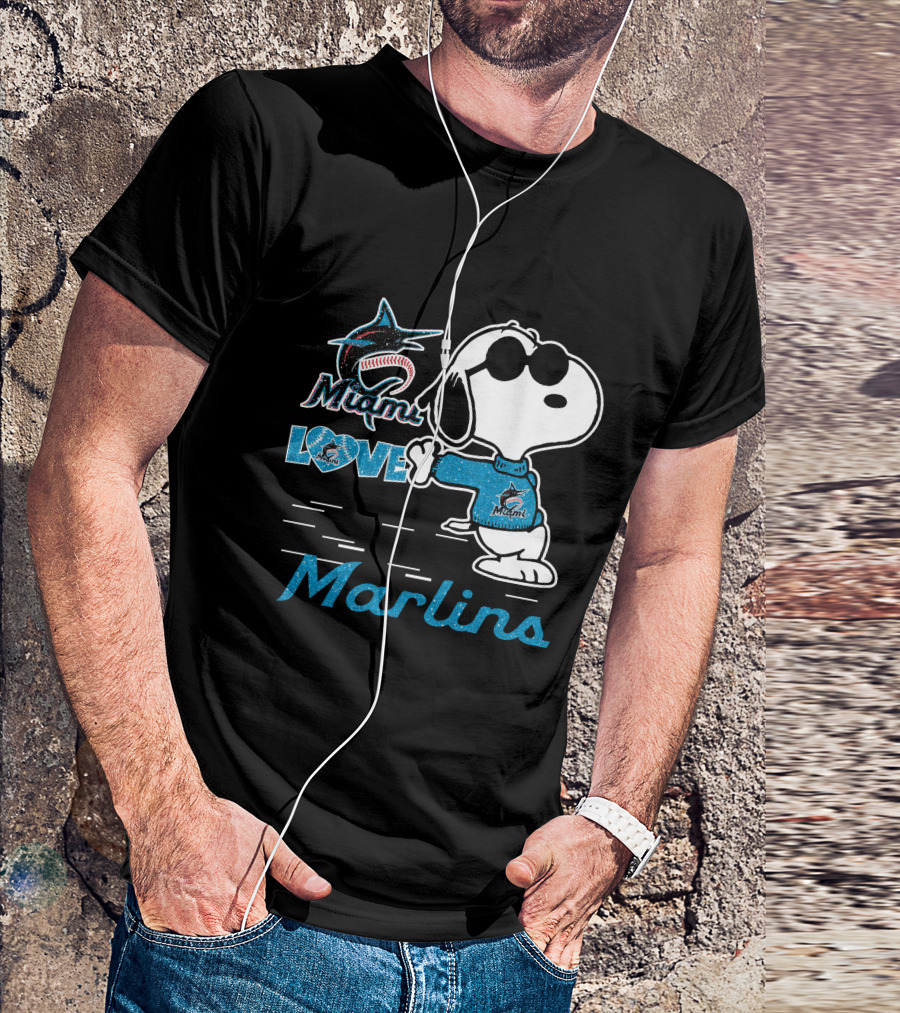 Snoopy Miami Marlins Love T-Shirt
