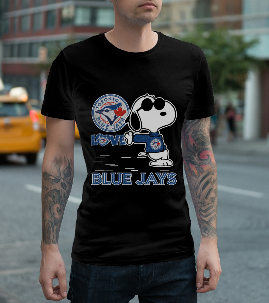 Snoopy Cool In Toronto Blue Jays Love And Team Spirit T-Shirt
