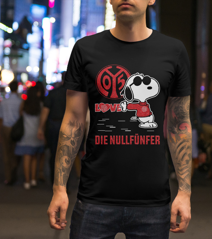 LOVE 1. FSV Mainz 05 Snoopy Die Nullfünfer T-Shirt