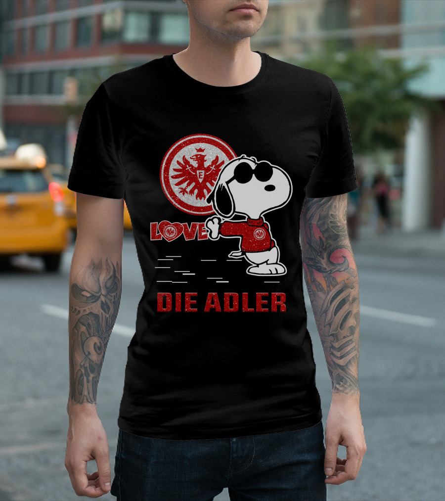 Love Die Adler Snoopy Eintracht Frankfurt T-Shirt