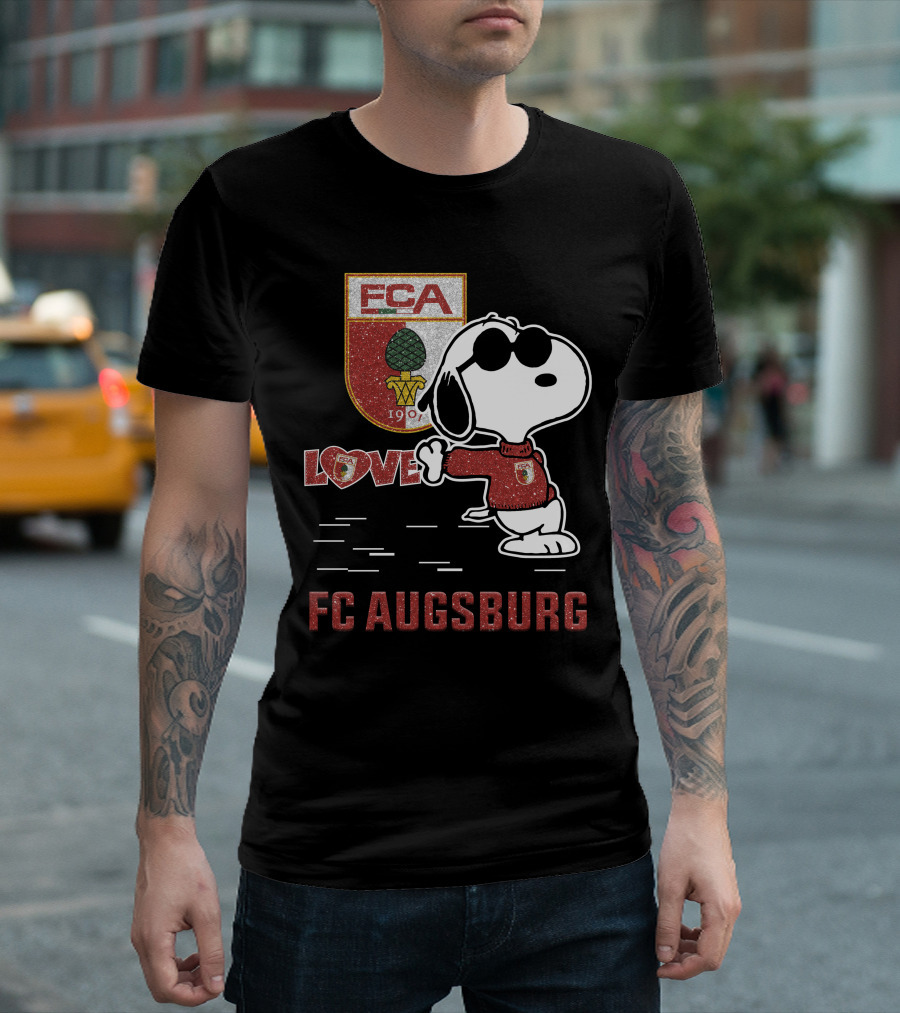 Snoopy FC Augsburg Love FCA 1907 T-Shirt