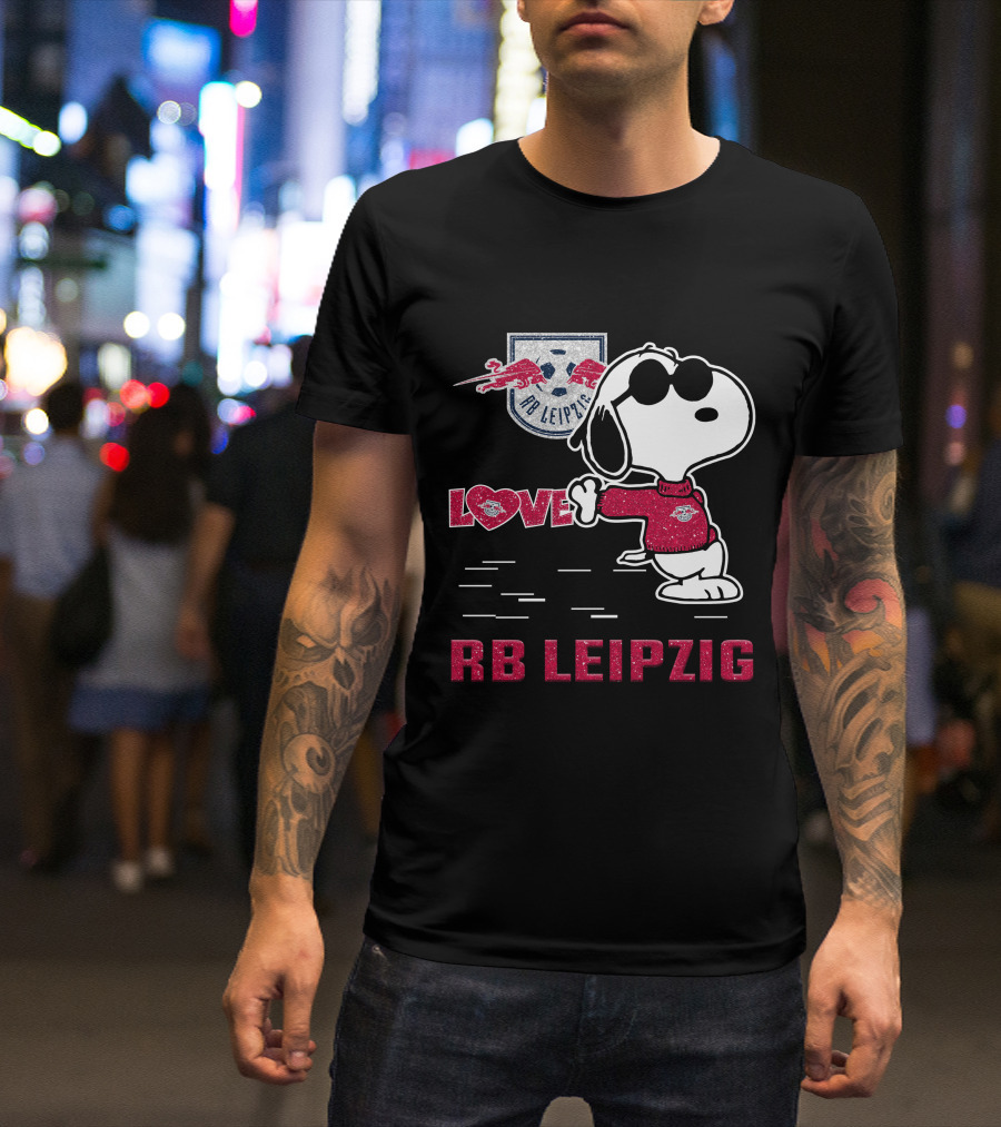 Snoopy Love RB Leipzig With Logo And Soccer T-Shirt