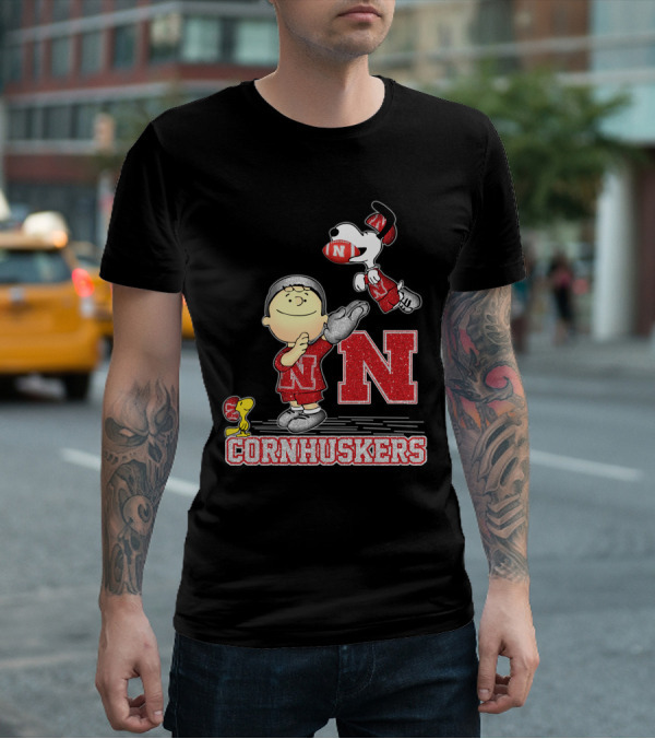 Cornhuskers Snoopy And Friends Nebraska Football N Team Spirit T-Shirt