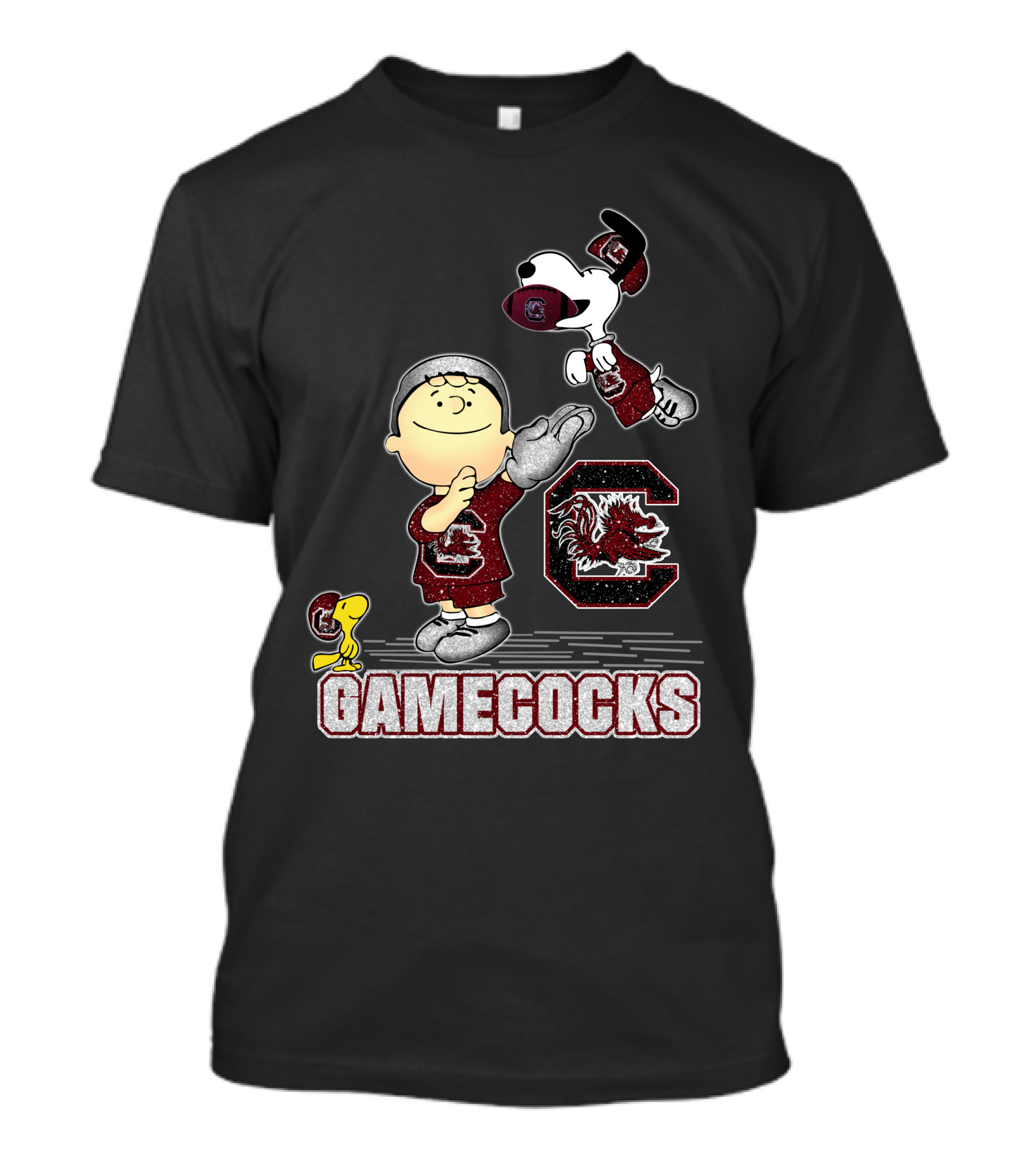 Snoopy And Woodstock Celebrating South Carolina Gamecocks Football T-Shirt