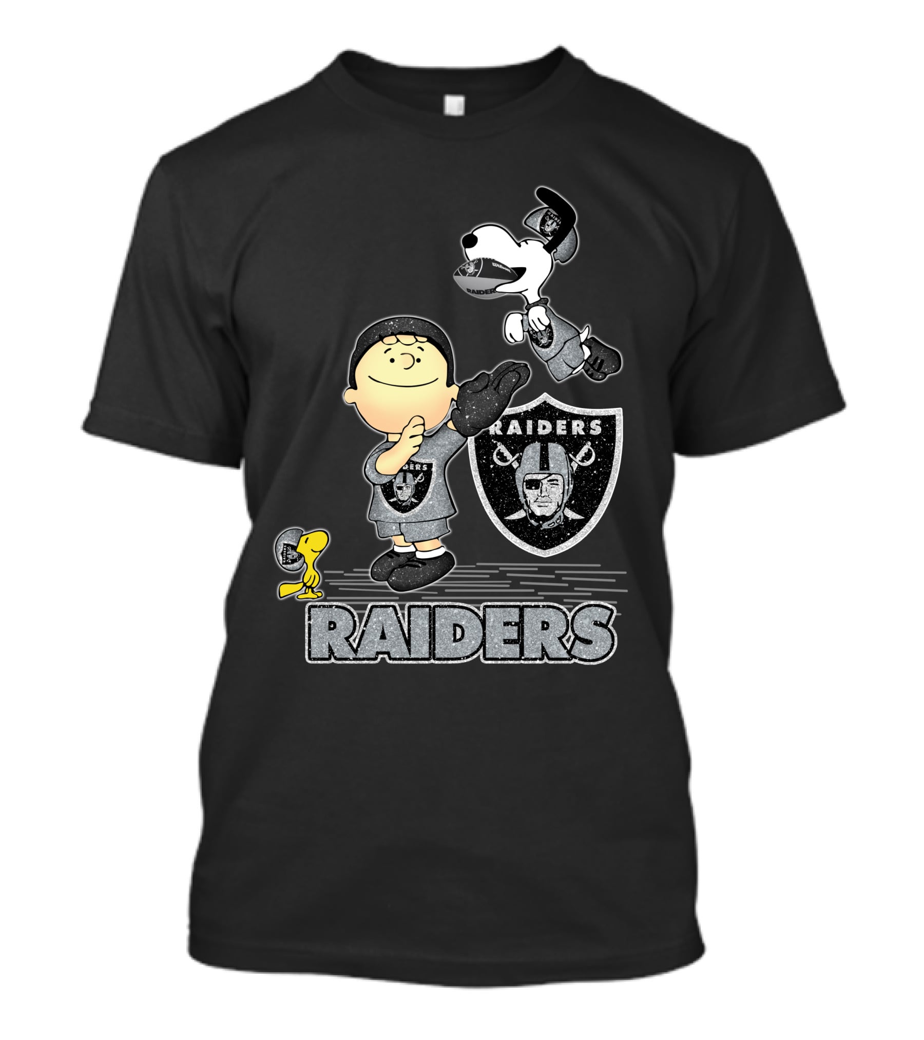 Snoopy Raiders Football Team With Las Vegas Logo And Friends T-Shirt
