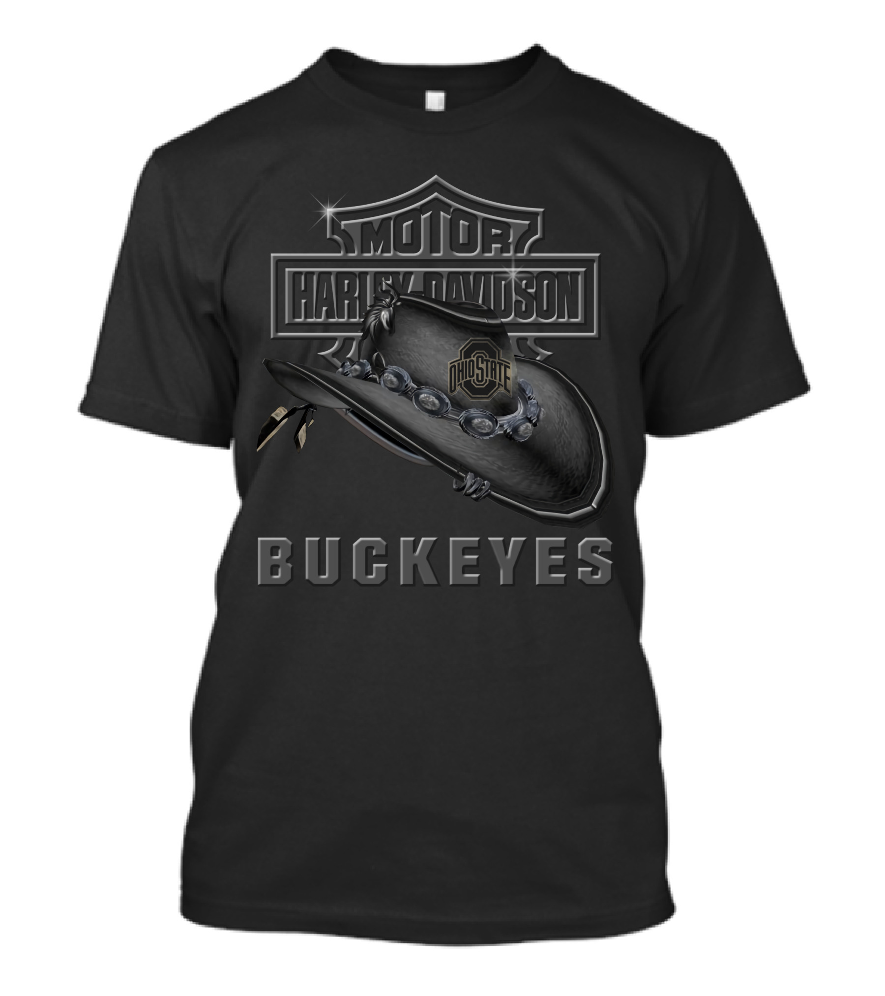 Motor Harley Davidson Ohio State Buckeyes Hat T-Shirt