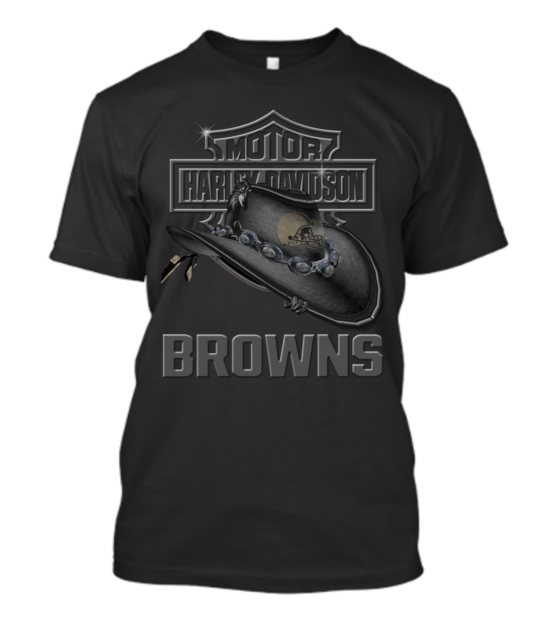 Motor Harley Davidson Cleveland Browns T-Shirt