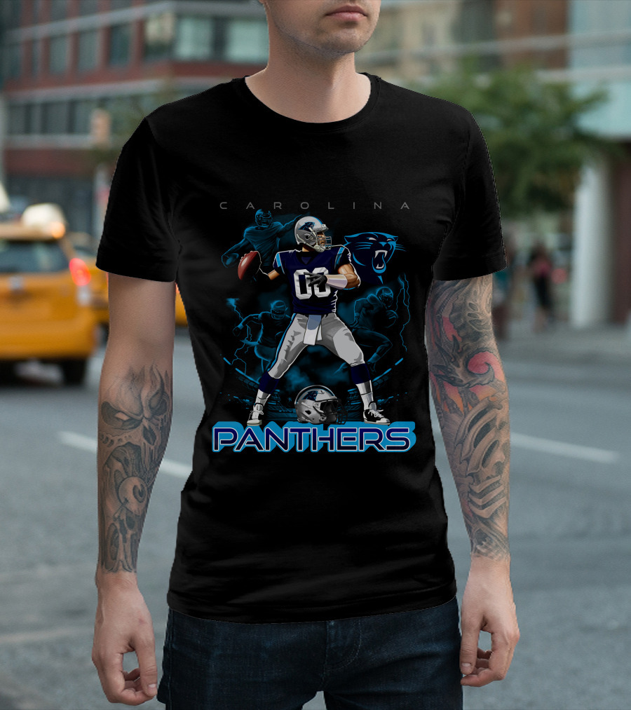 Carolina Panthers Quarterback Football Helmet NFL Team T-Shirt