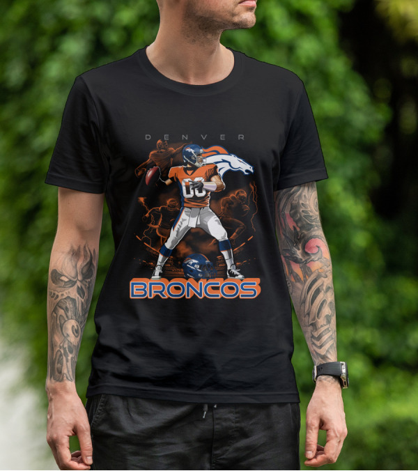 Denver Broncos Football Team Quarterback Action And Horse T-Shirt