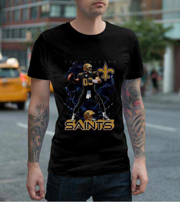 New Orleans Saints Football Player With Fleur-de-Lis T-Shirt