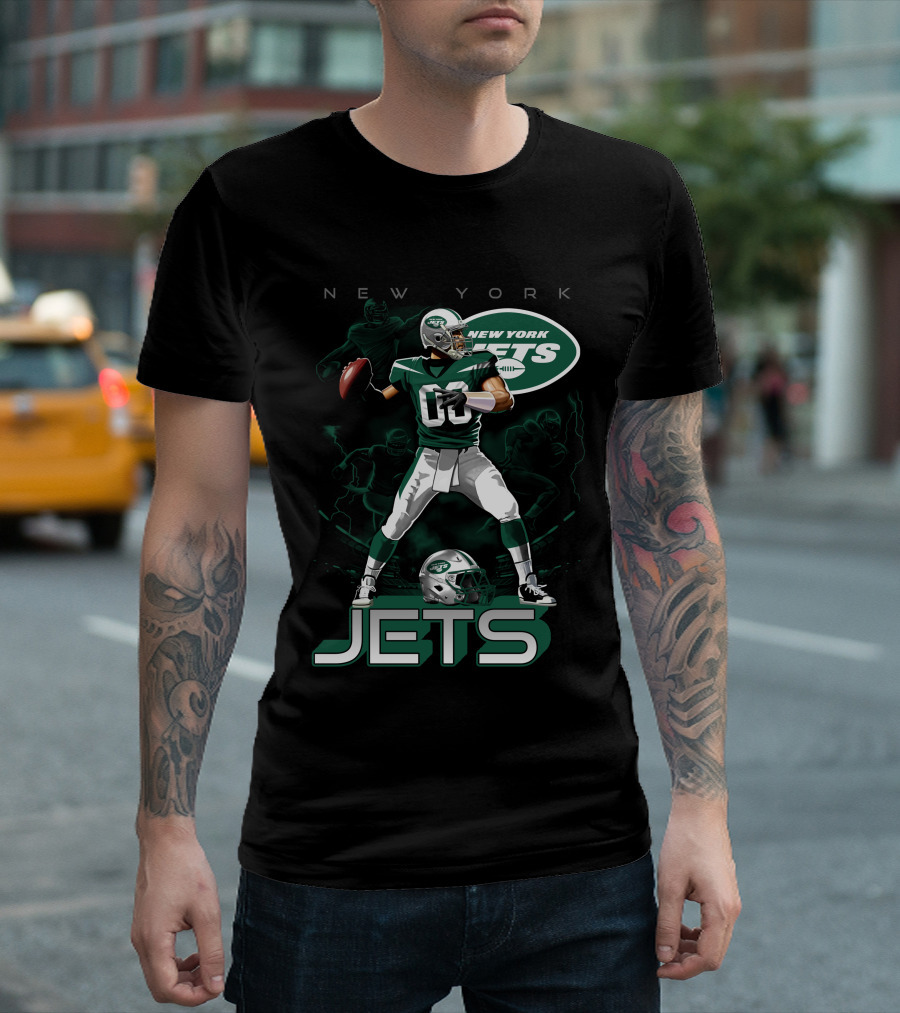 New York Jets Football Quarterback Action and Team T-Shirt