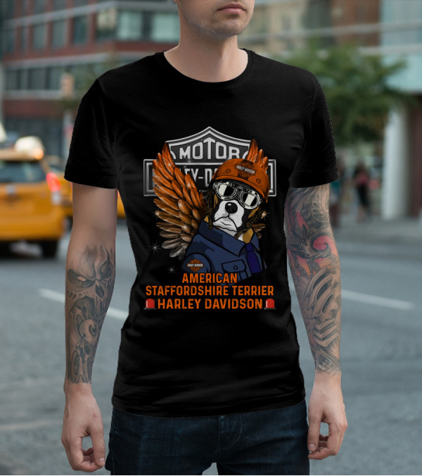 Motor City Harley Davidson American Staffordshire Terrier T-Shirt