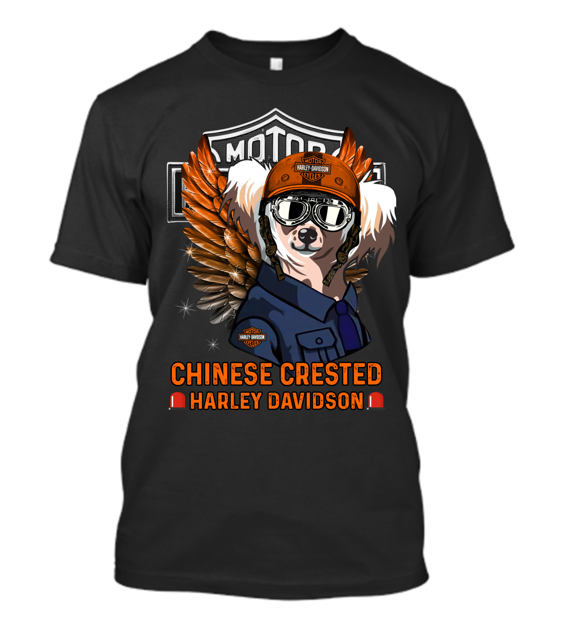 Chinese Crested Harley Davidson Motor Cycles T-Shirt