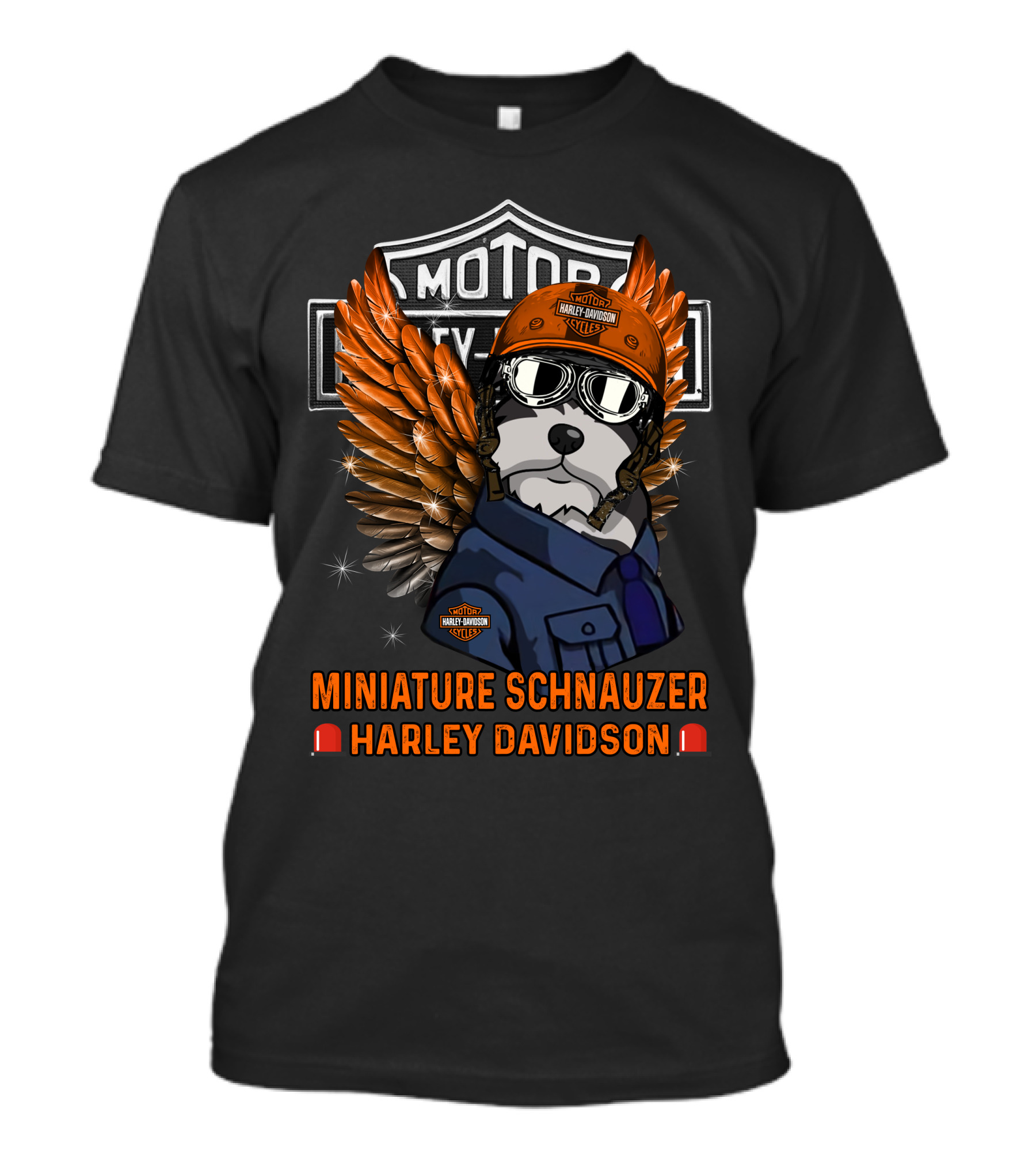 Miniature Schnauzer Harley Davidson Motor City Legend T-Shirt