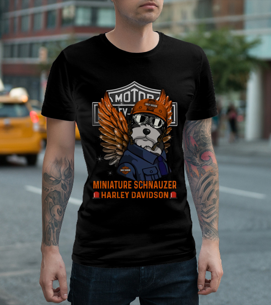 Miniature Schnauzer Harley Davidson Motor City Legend T-Shirt