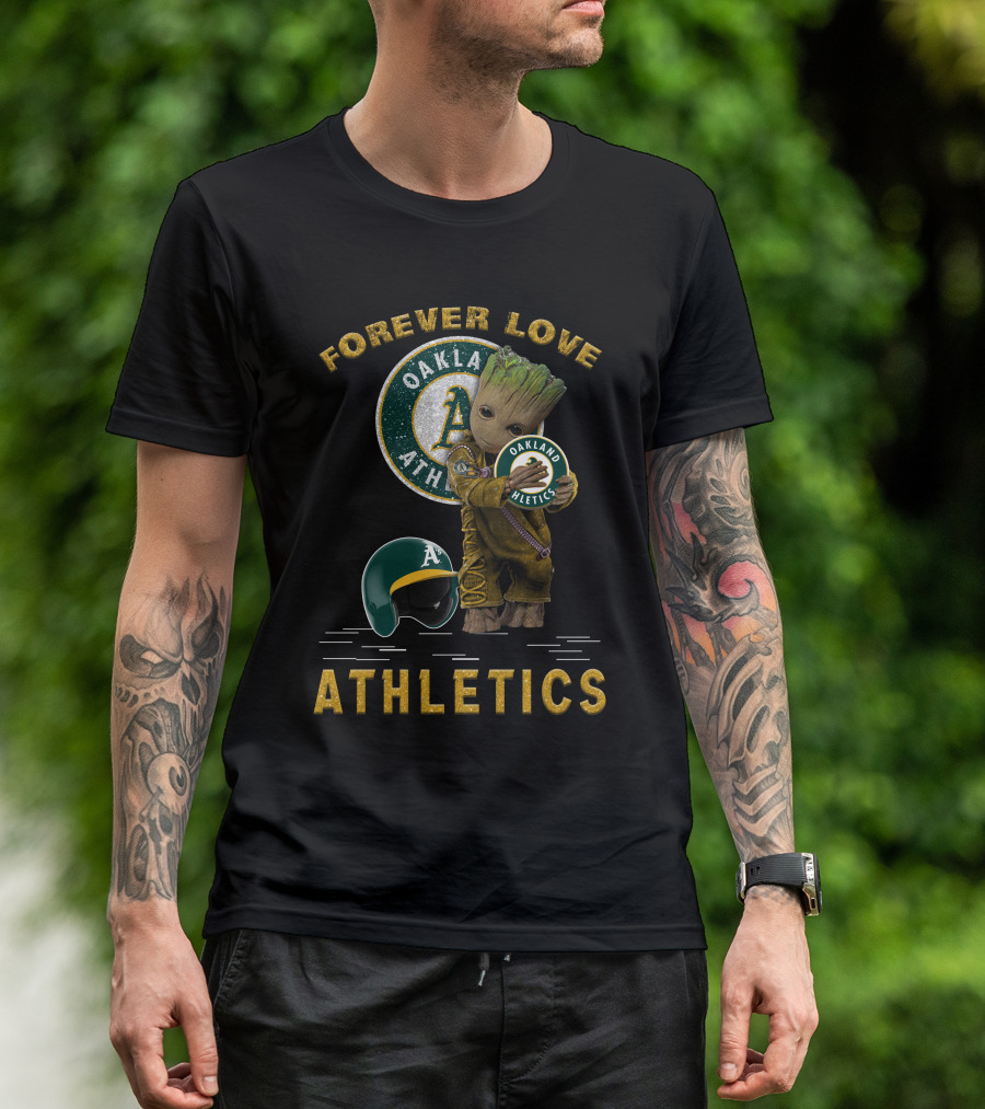 Forever Love Oakland Athletics Groot For MLB Fans T-Shirt