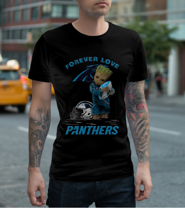 Forever Love Panthers Groot Football Helmet T-Shirt
