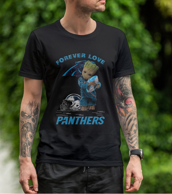 Forever Love Panthers Groot Football Helmet T-Shirt