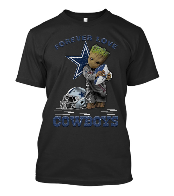 Forever Love Cowboys Groot Football Helmet Star T-Shirt