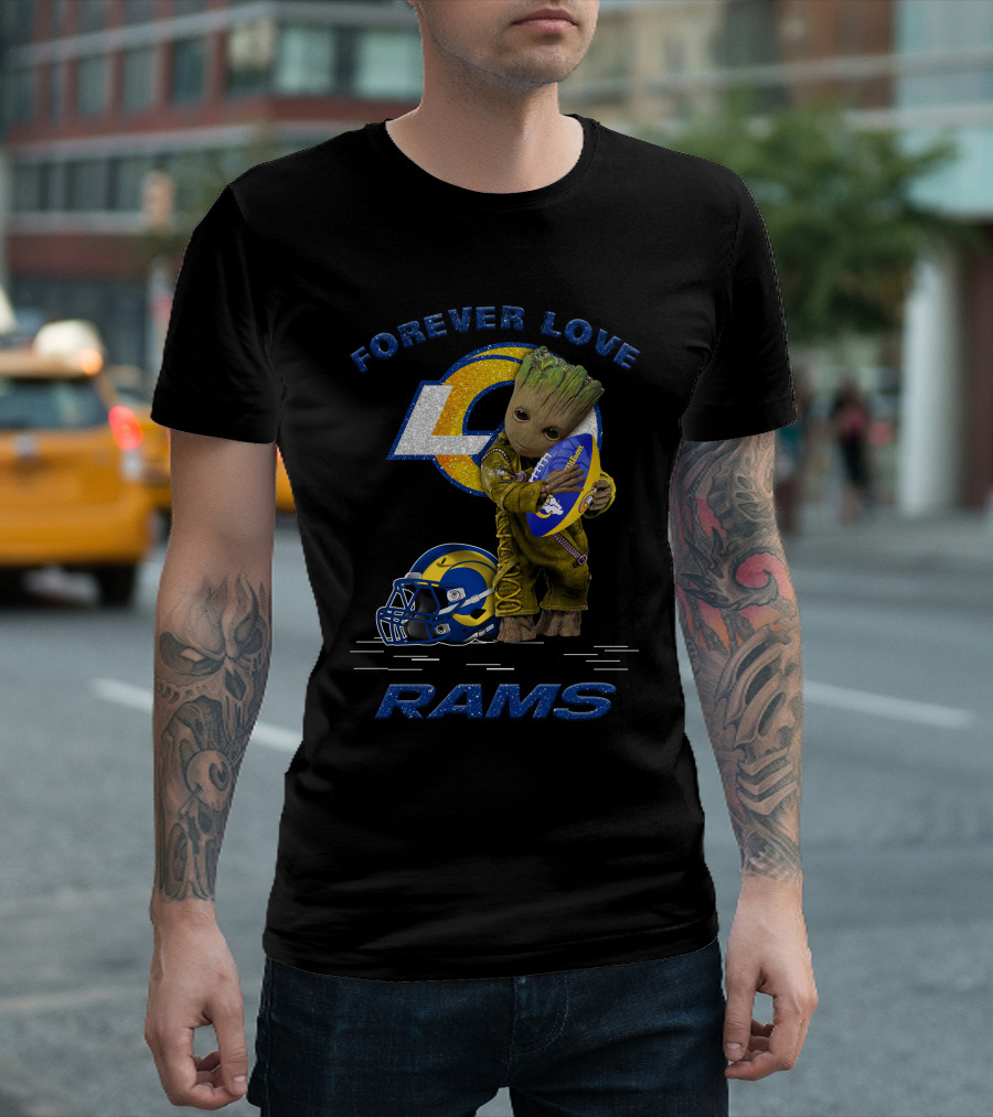 Forever Love Los Angeles Rams Groot Football Helmet T-Shirt