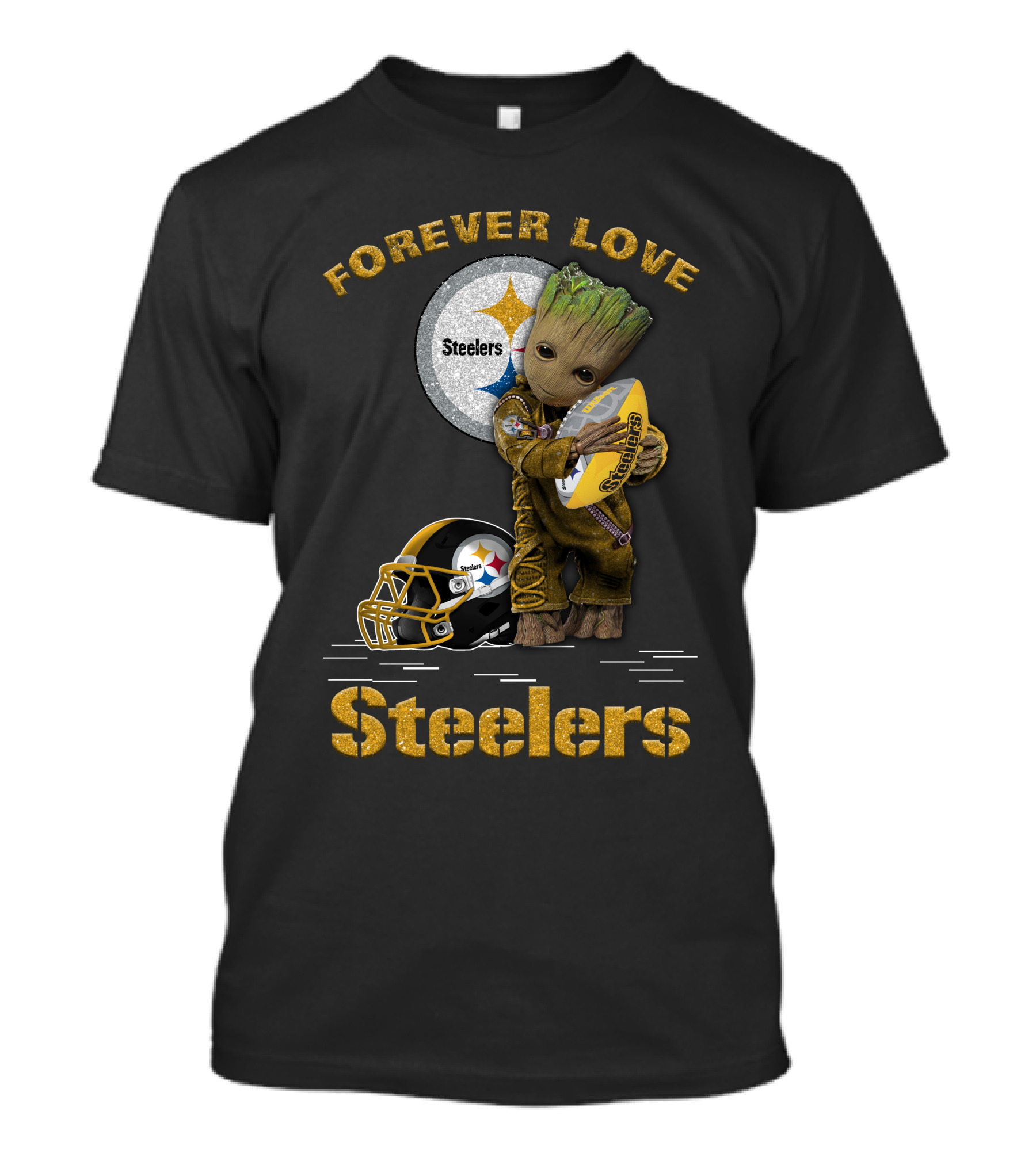 Forever Love Steelers Groot Holding Football T-Shirt