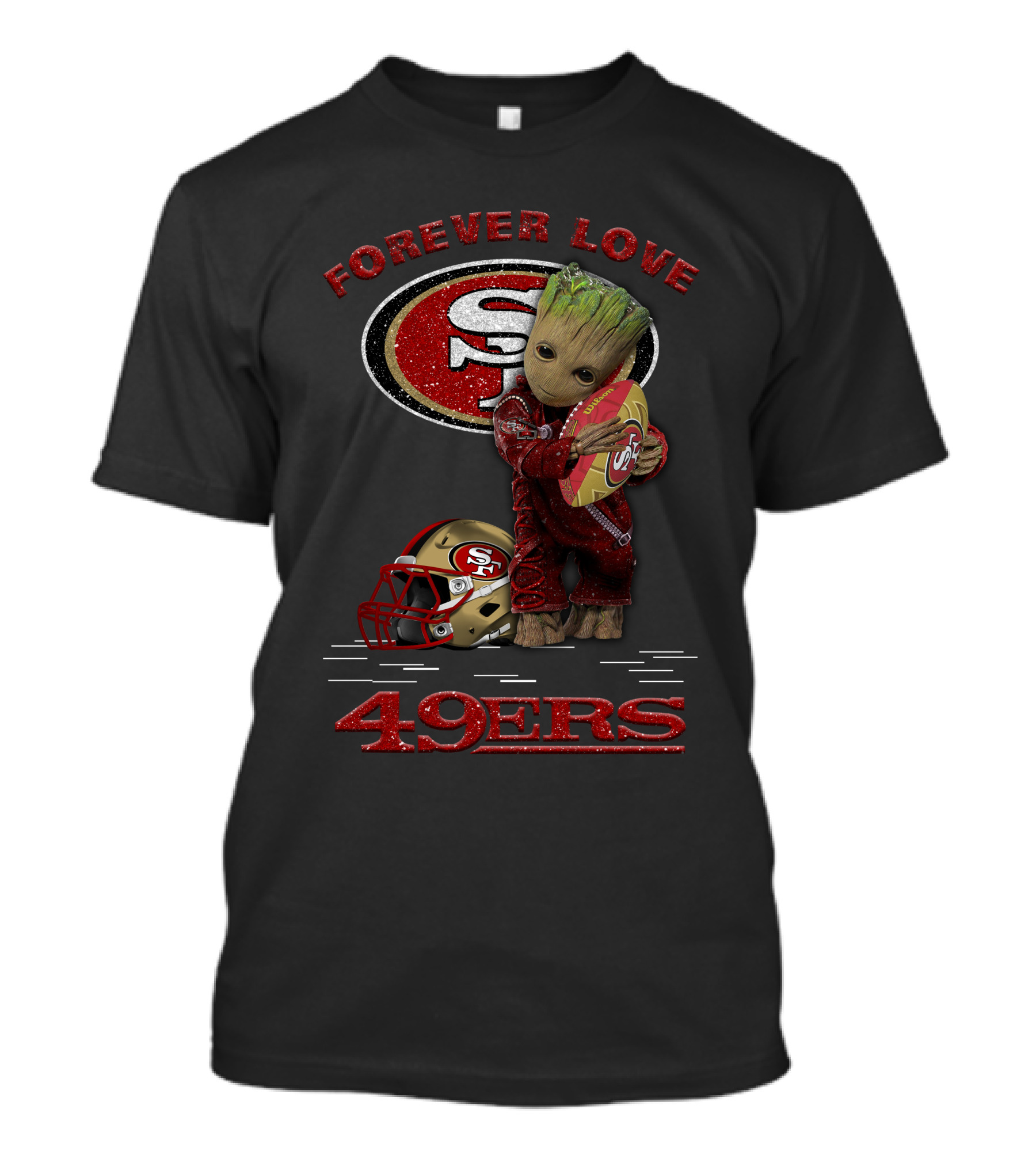 Forever Love 49ers Groot San Francisco Football Heart T-Shirt