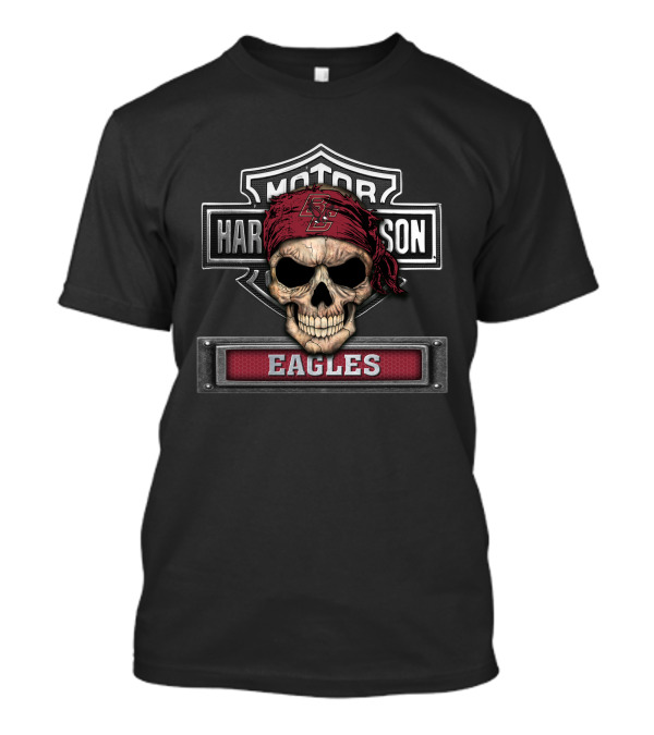 Motor Harley Davidson Boston College Eagles Skull Bandana T-Shirt