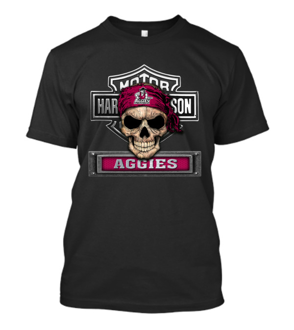 Motor Aggies Skull Bandana Harley Davidson New Mexico State T-Shirt