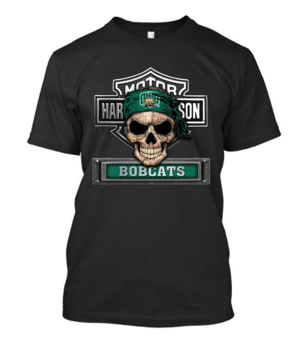 Harley Davidson Ohio Bobcats Skull Bandana T-Shirt