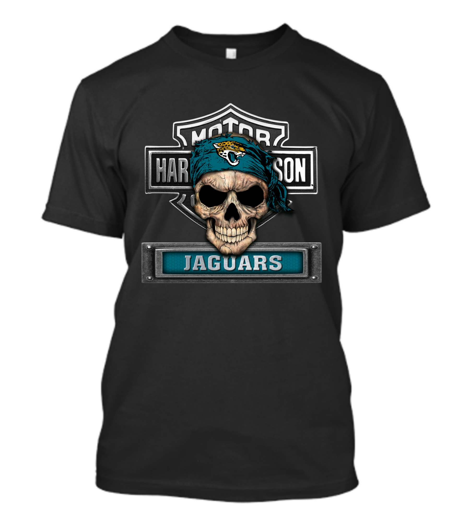 Motor Harley Davidson Skull Jaguars Nfl Jacksonville T-Shirt