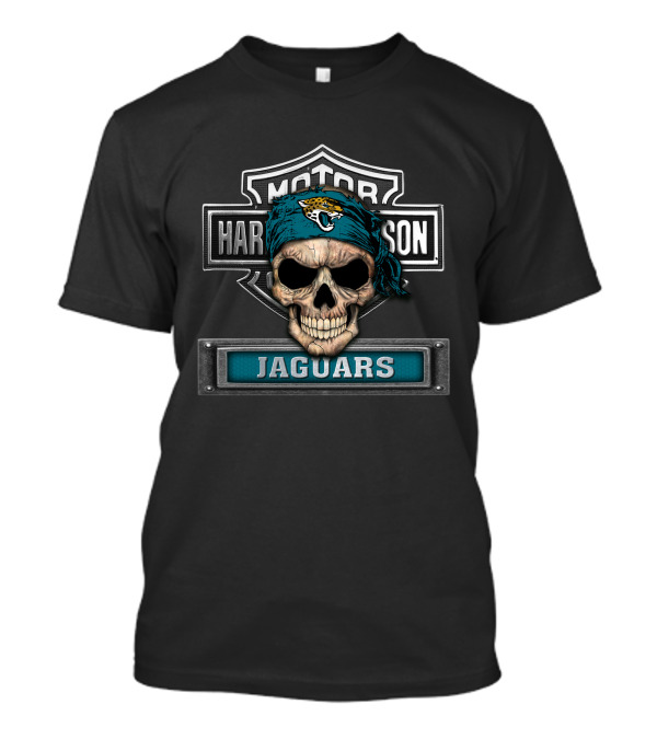 Motor Harley Davidson Skull Jaguars Nfl Jacksonville T-Shirt