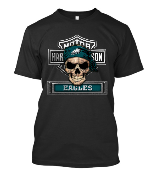 Harley Davidson Motor Skull Eagles Nfl Philadelphia Eagles T-Shirt