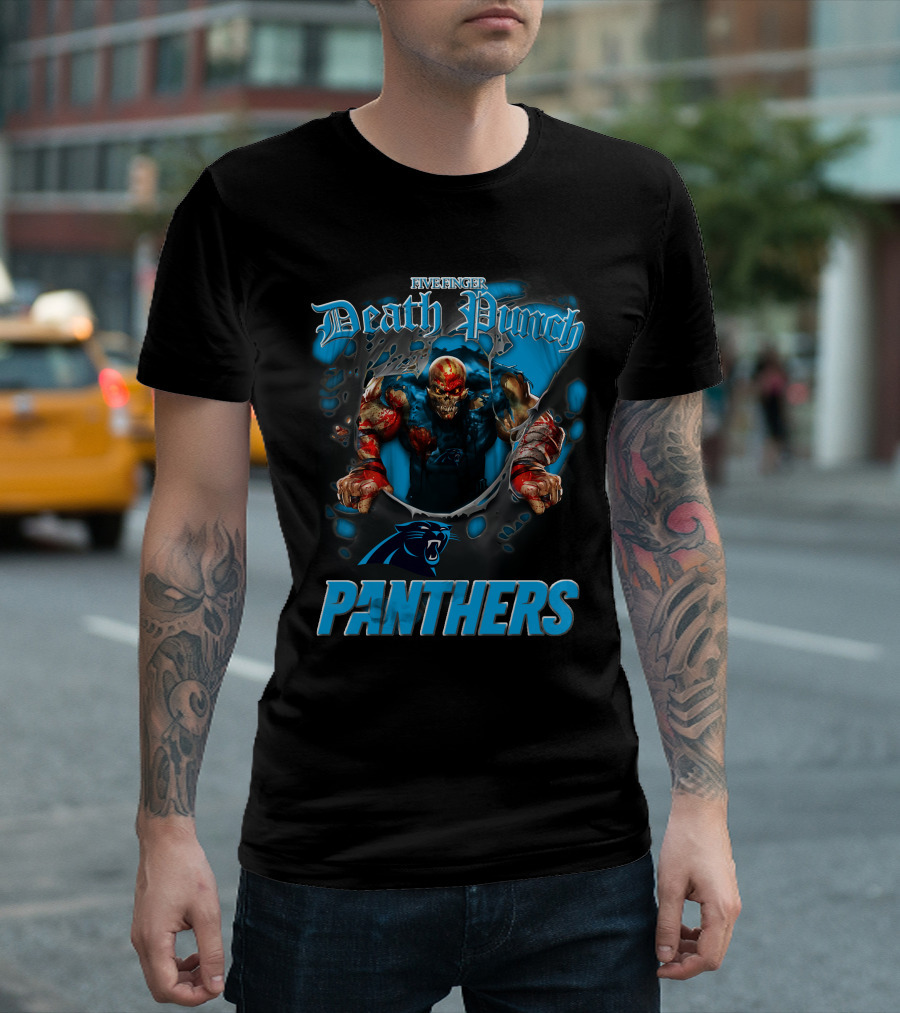 Five Finger Death Punch Carolina Panthers Nfl Football Fans T-Shirt
