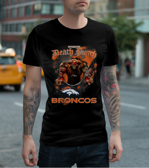 Five Finger Death Punch Broncos Nfl Football Fans Denver Broncos T-Shirt