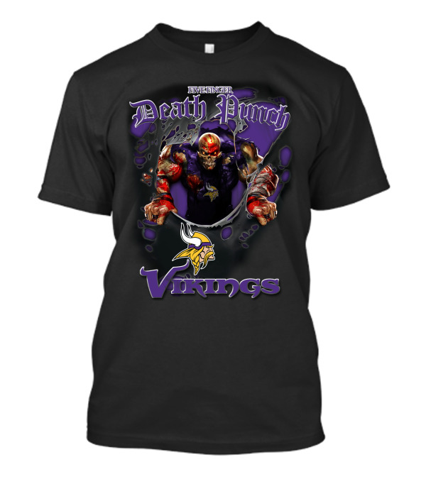 Five Finger Death Punch Minnesota Vikings Nfl Football Fans Skull T-Shirt