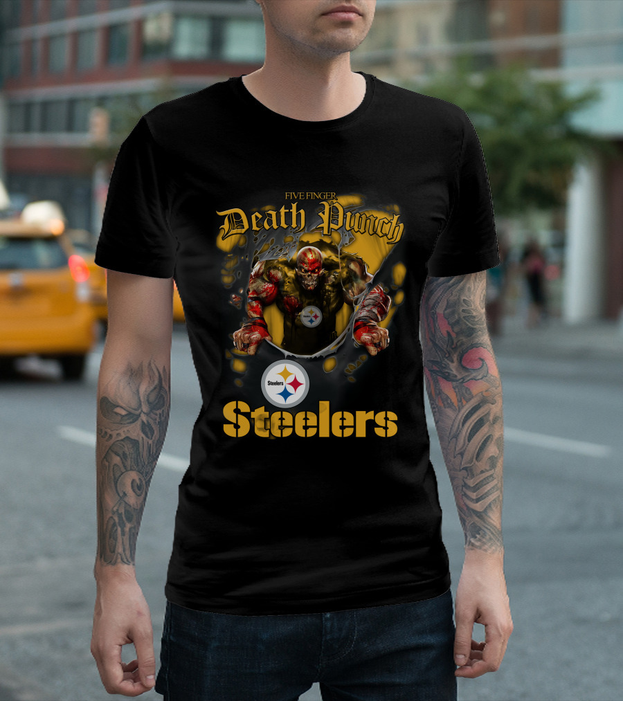 Five Finger Death Punch Steelers Nfl Football Fans Pittsburgh T-Shirt